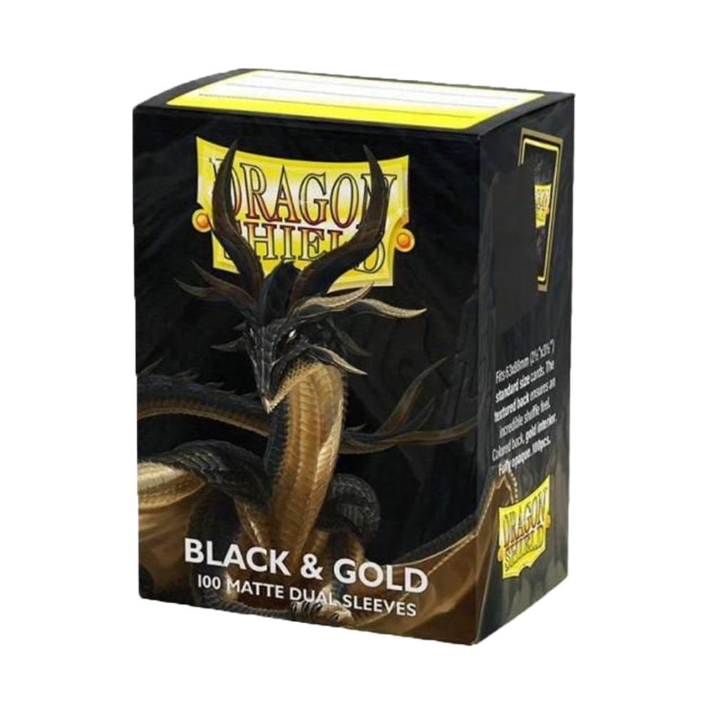 Dragon Shield Sleeves: Standard size - Matte Dual - Black & Gold