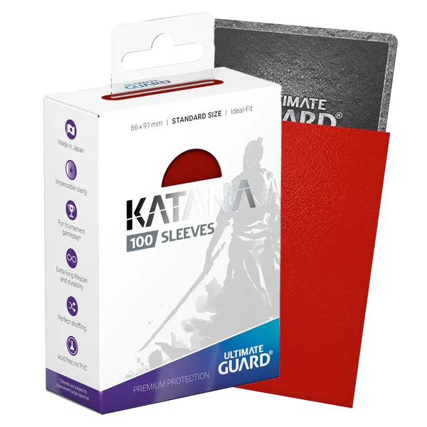 Ultimate Guard Katana Sleeves Standard Size (100) - Red