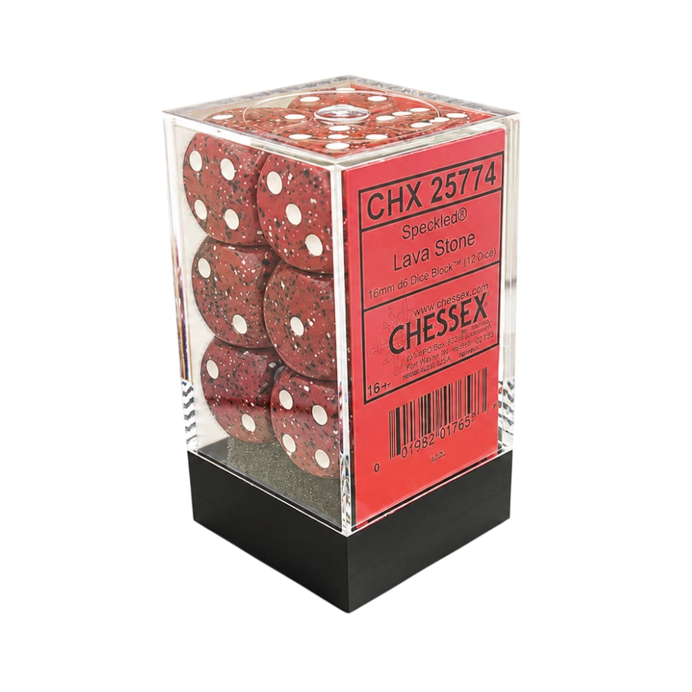 Chessex: Speckled® 16mm d6 Lava Stone Dice Block (12 dice)