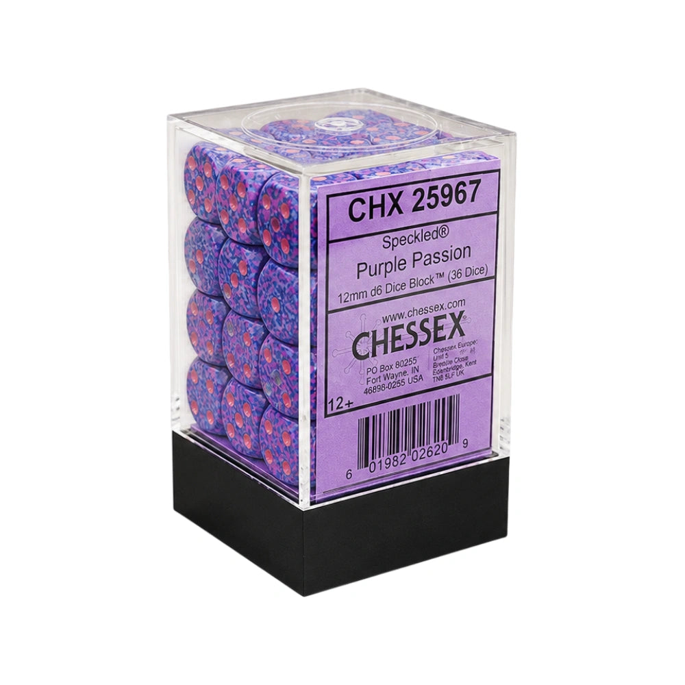 Chessex: Speckled® 12mm d6 Purple Passion Dice Block™ (36 dice)