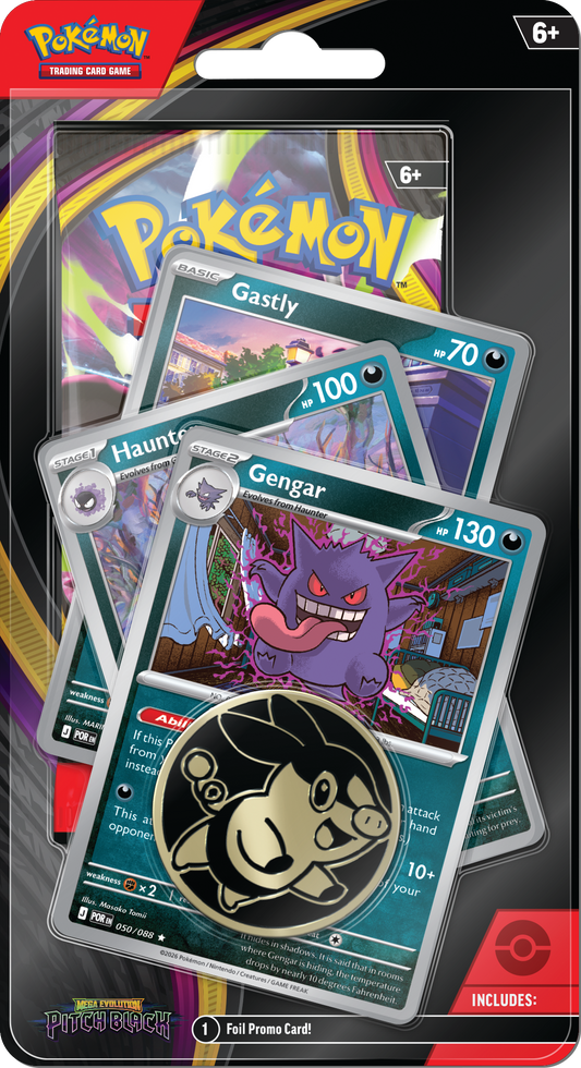 Pokemon: ME5 Pitch Black Premium Checklane Blister (Gengar) (Ennakkomyynti)