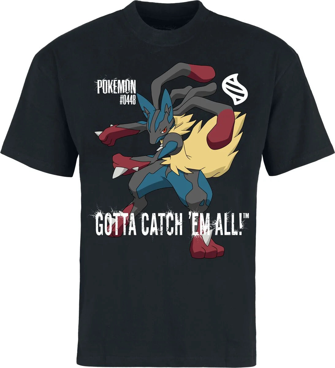 Pokémon: Mega Lucario Gotta Catch Em All Men's Loose Fit Short Sleeved T-shirt XL