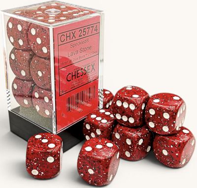 Chessex: Speckled 16mm d6 Lava Stone Dice Block™ (12 dice)
