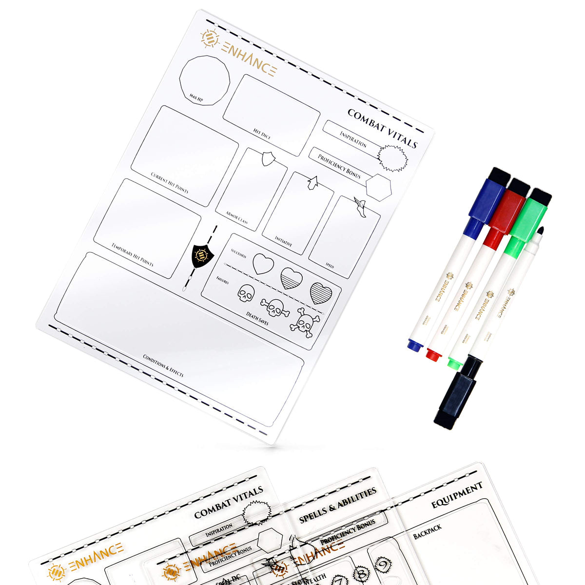 Enhance RPG Series Acrylic Character Sheet Set (English)