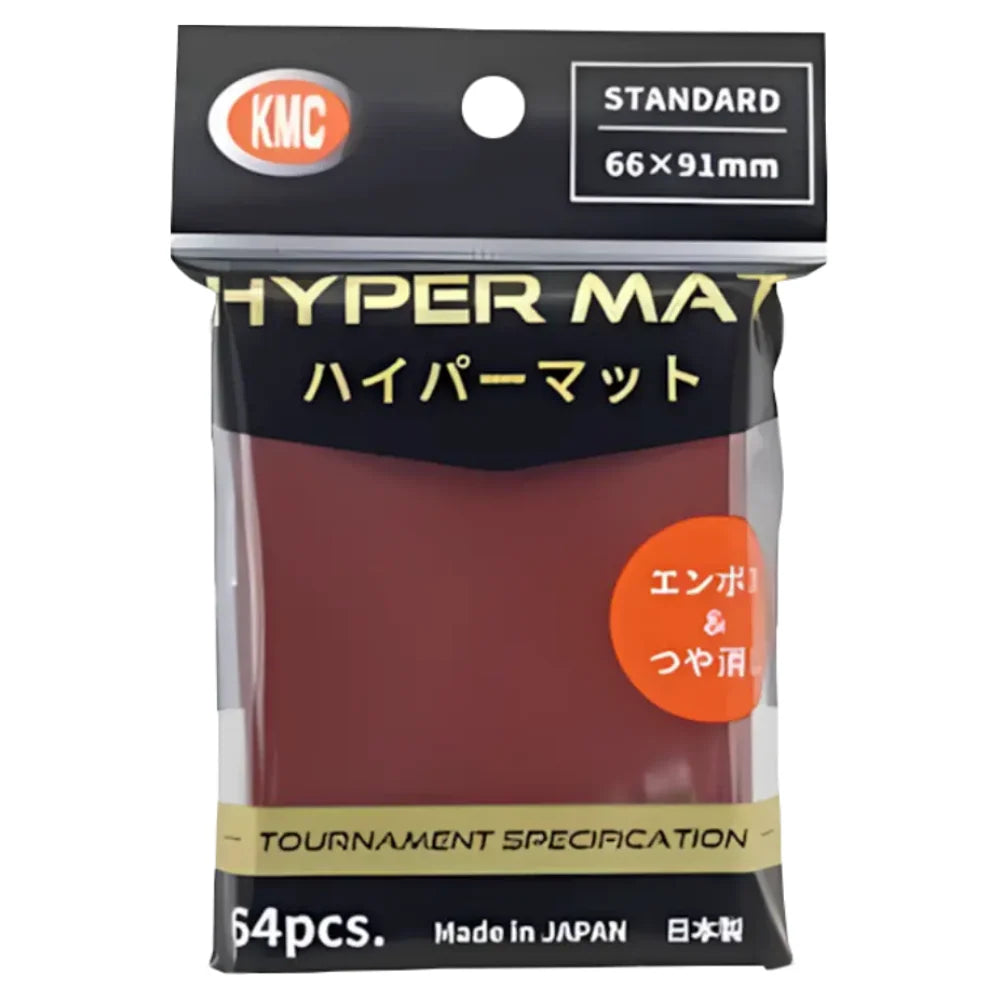 KMC Standard Sleeves - Hyper MAT Red (64 Sleeves)