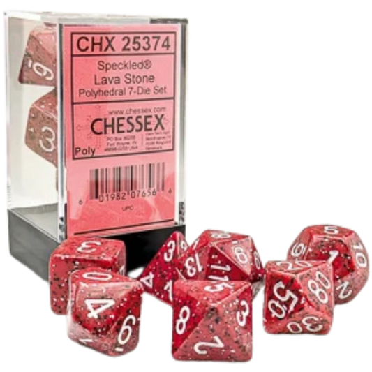 Chessex Polyhedral 7-Die Set - Speckled Lava Stone