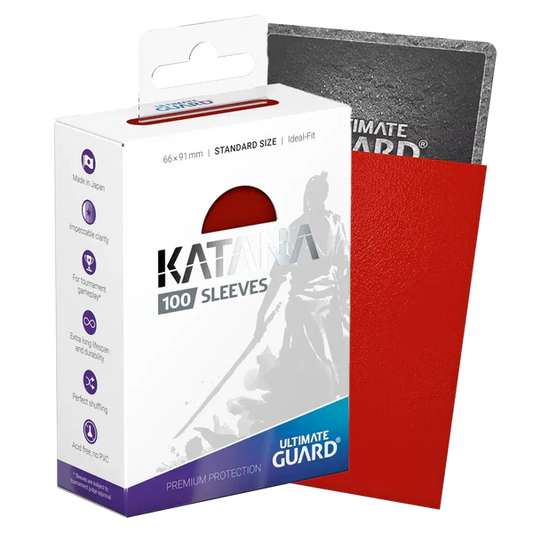 Ultimate Guard Katana Sleeves Standard Size (100) - Red