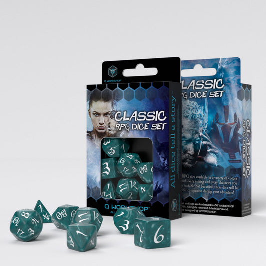Classical RPG Stormy & White Dice Set