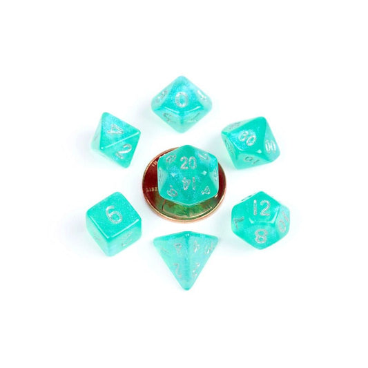 FanRoll Mini Dice Set Stardust Teal (7)
