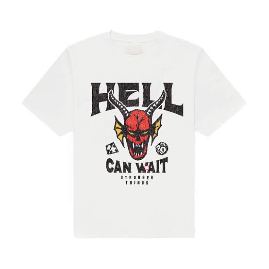 Stranger Things T-Shirt Hell Can Wait (white) Size XL