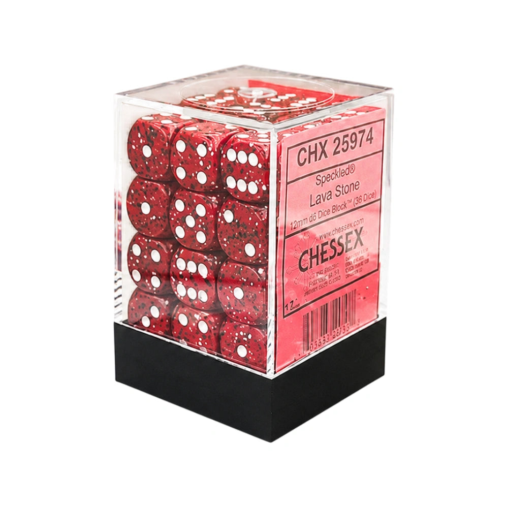 Chessex: Speckled® 12mm d6 Lava Stone Dice Block™ (36 dice)