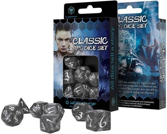 Classical RPG Smoky & White Dice Set
