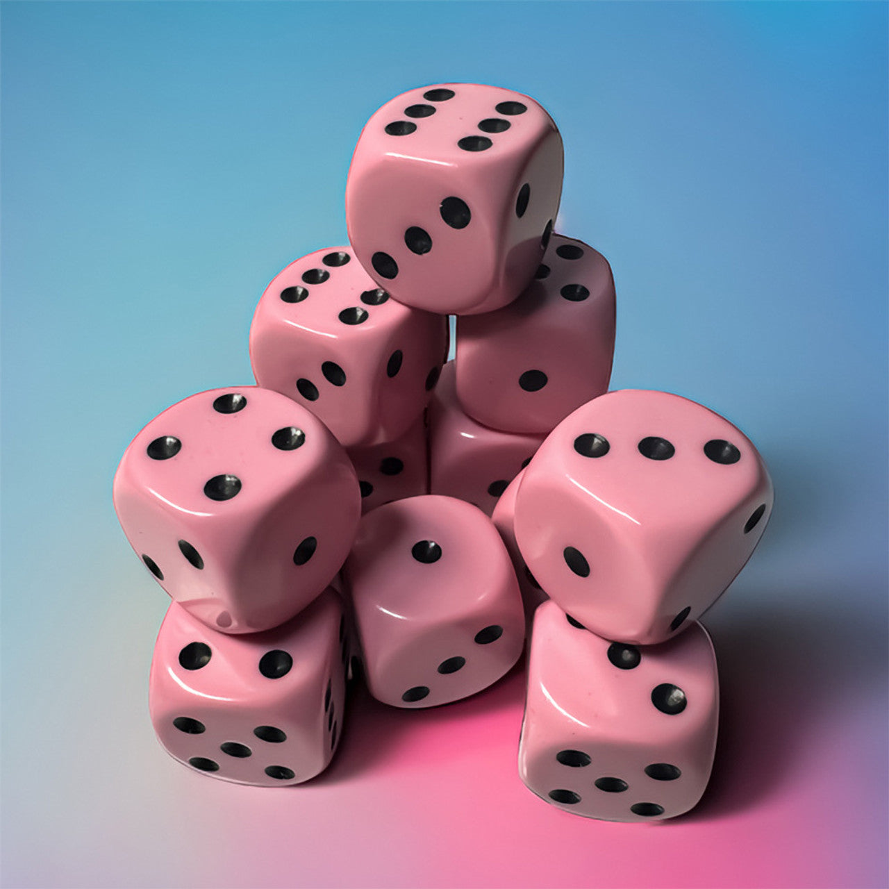 Chessex Pink/Black D6 Dice Block (12 Dice)