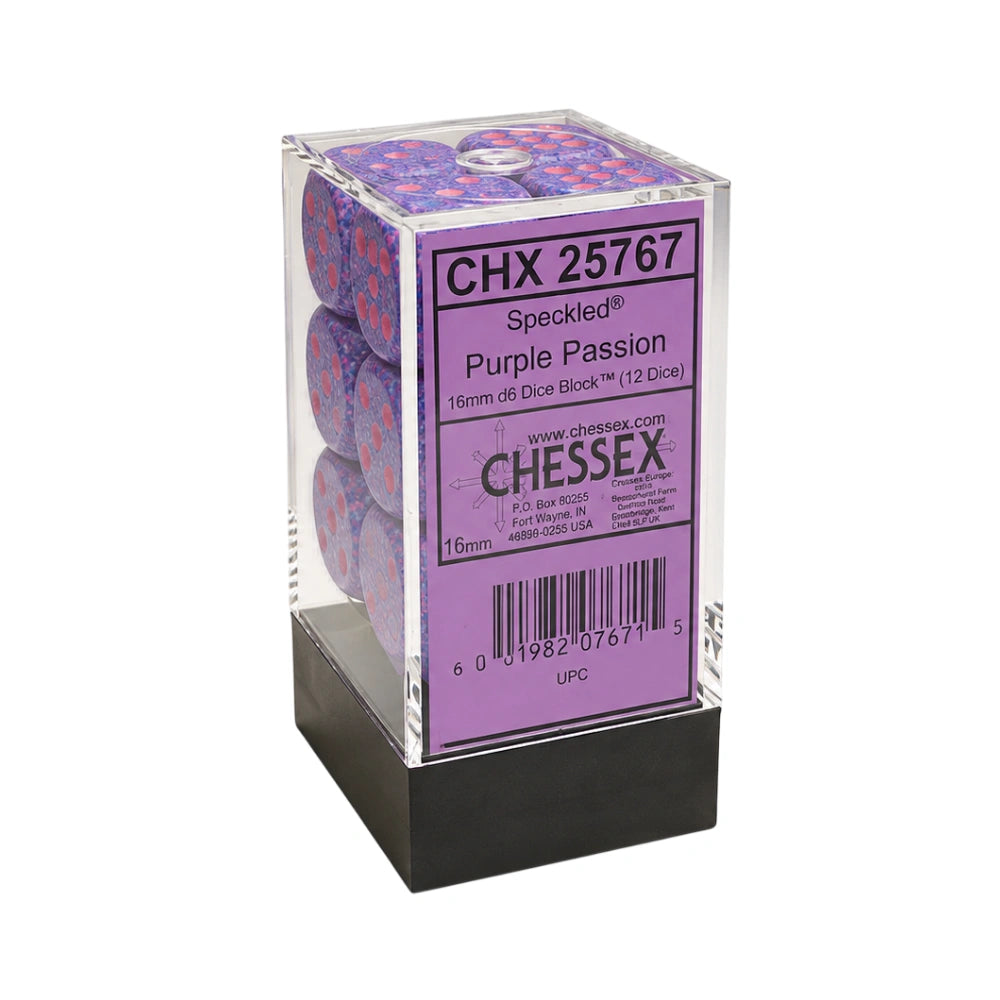 Chessex: Speckled® 16mm d6 Purple Passion Dice Block (12 dice)