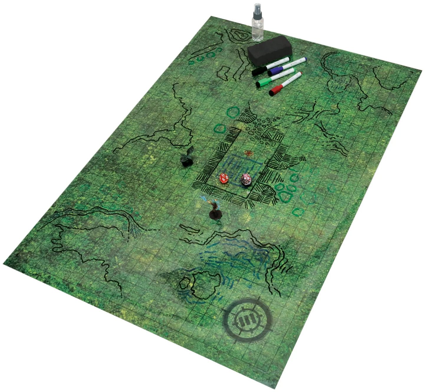 Enhance: Tabletop Grid Mat Campaign Kit DnD green
